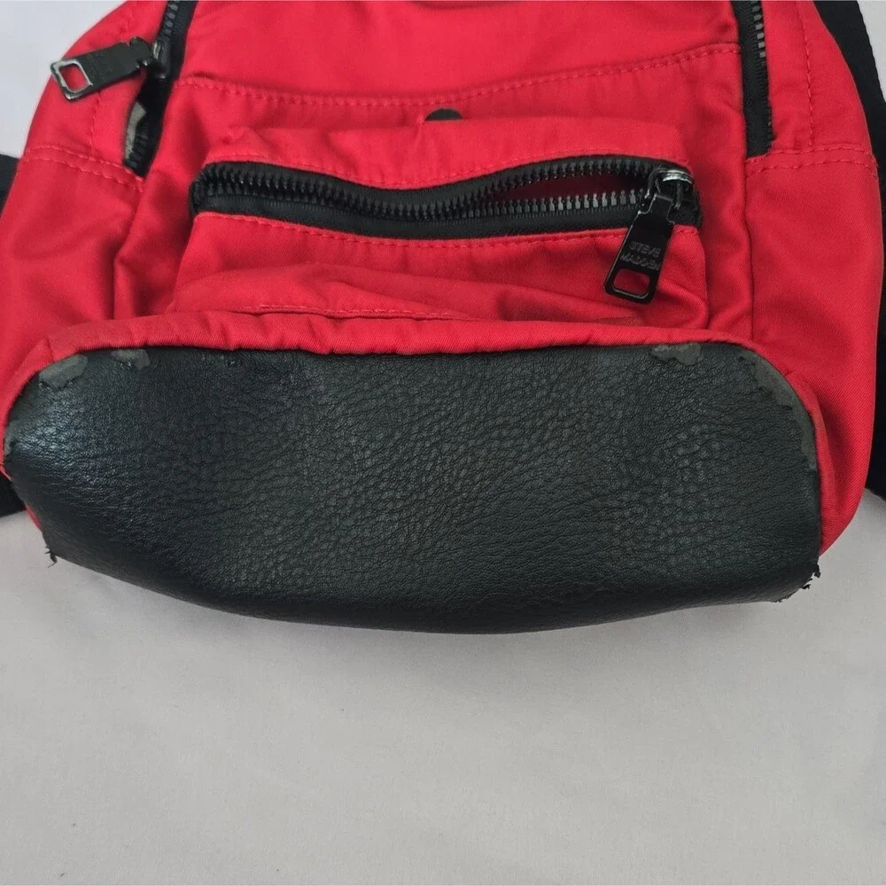 Steve Madden Kids Red/Black Mini Backpack Nylon Zip, Adjustable Straps School